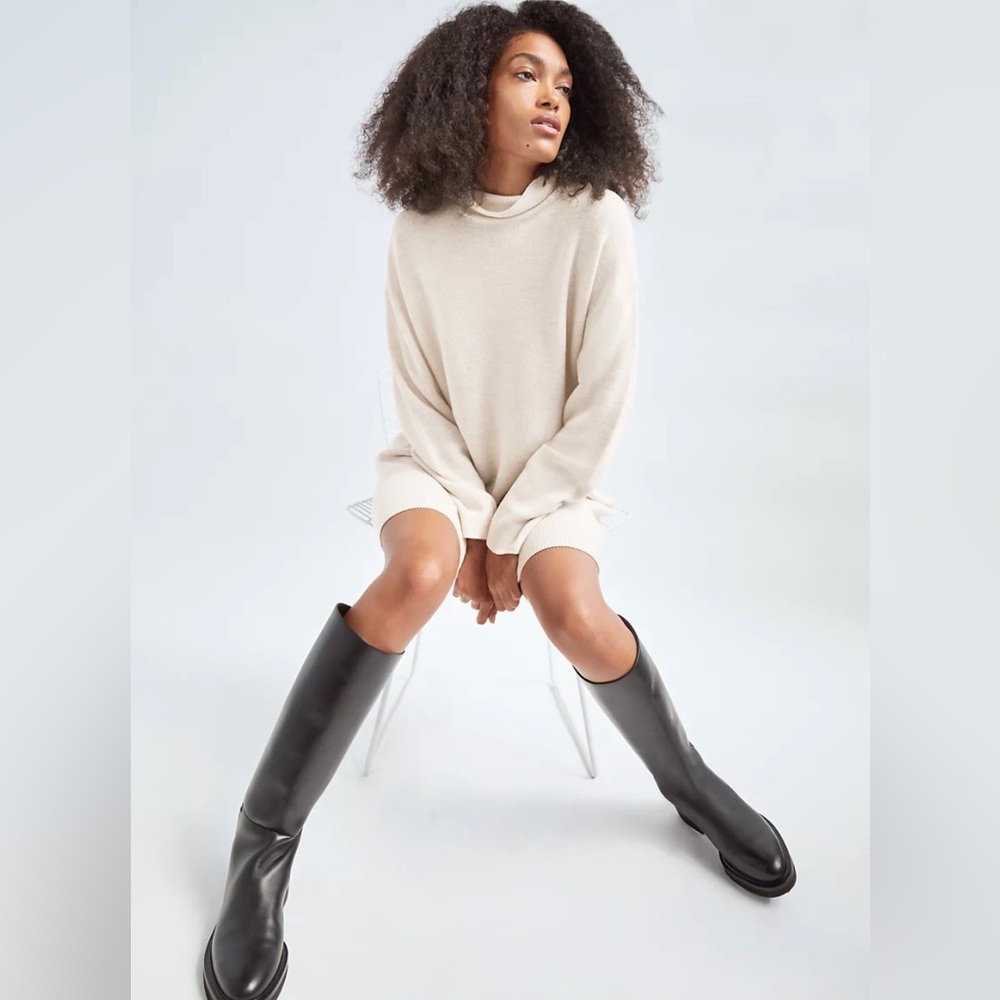 Aritzia Babaton Maclean Heather Birch Merino Wool Knit new Sweater/Dress Sz S